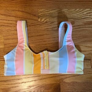 Pink lily bikini top